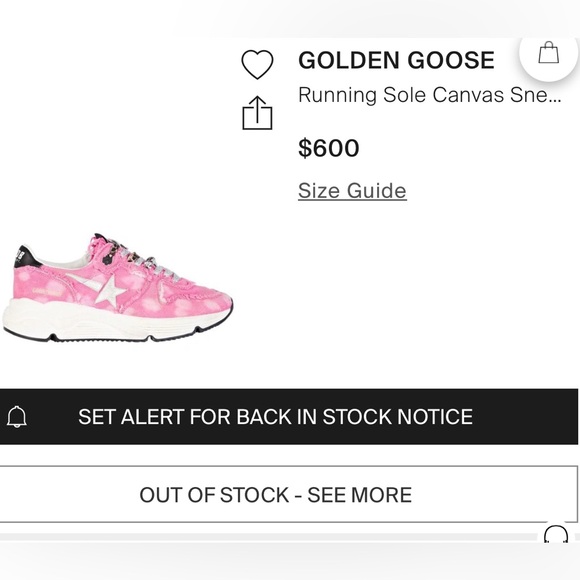 RARE GOLDEN GOOSE Running Sole Pink Canvas Sneakers - new condition - Picture 2 of 14